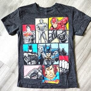 Justice League DC Comics Youth Graphic T-shirt Size Small Charcoal Gray